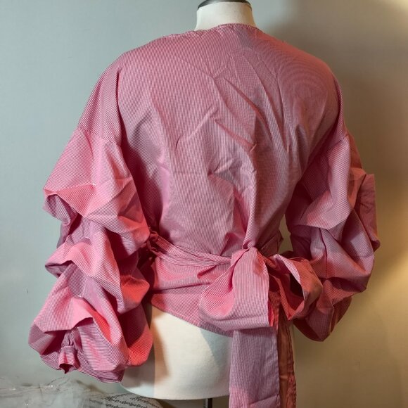 Pinstripes Wrap Top - Picture 4 of 7